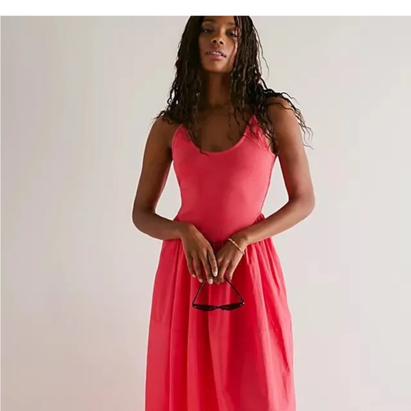 free people dylan midi dress New! Free People Dylan Midi Dress White Ribbed Pleated Scoop Low Back New Large